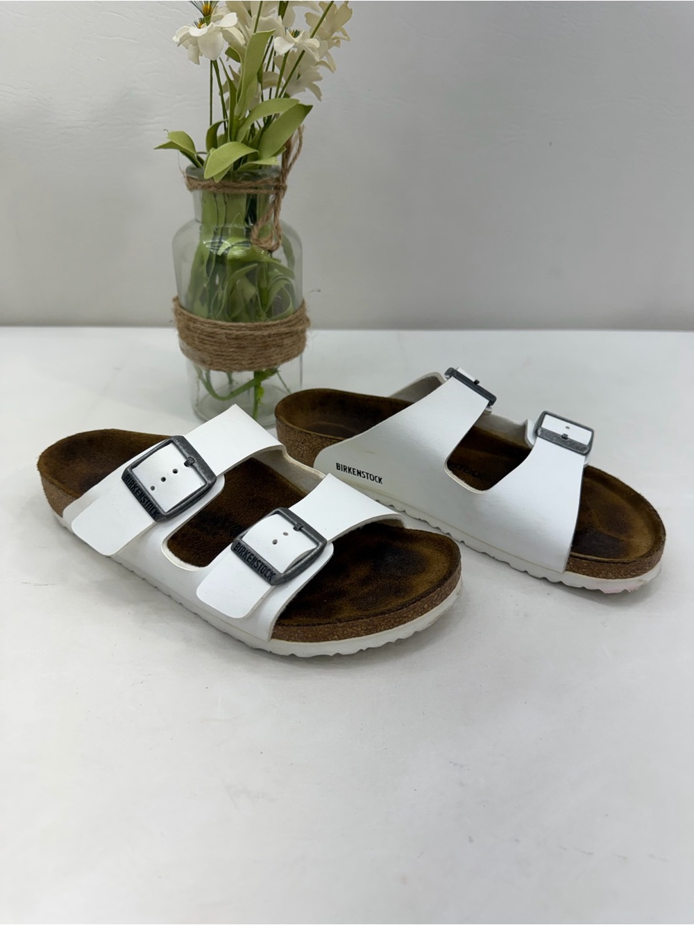 Birkenstock Kids White Arizona Two-Buckle Sandals